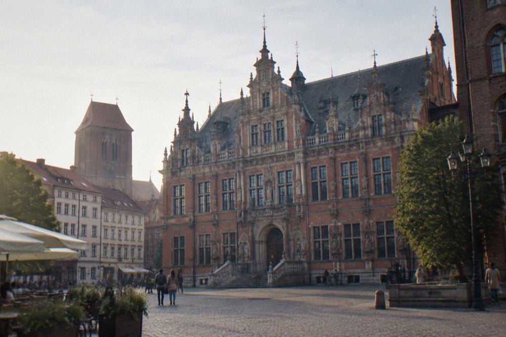 The neo-Renaissance facade of the Artus Court on the Old Town Market Square in Toruń