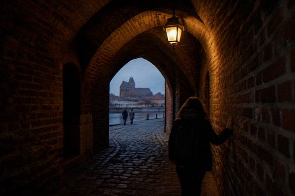 A guided walk through a house in complete darkness in Toruń