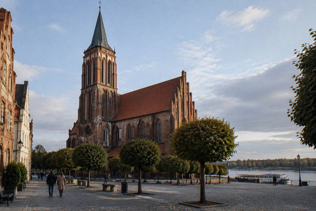 The tall Gothic brick church of St Mary in Toruń