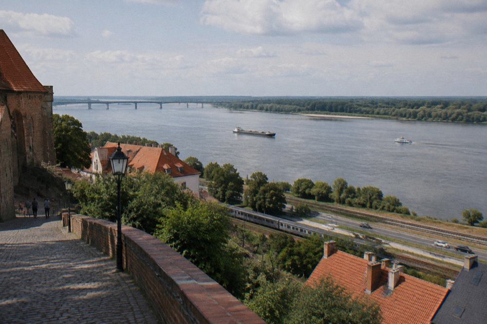 The Vistula river at Płock seen from the high bank of the old town