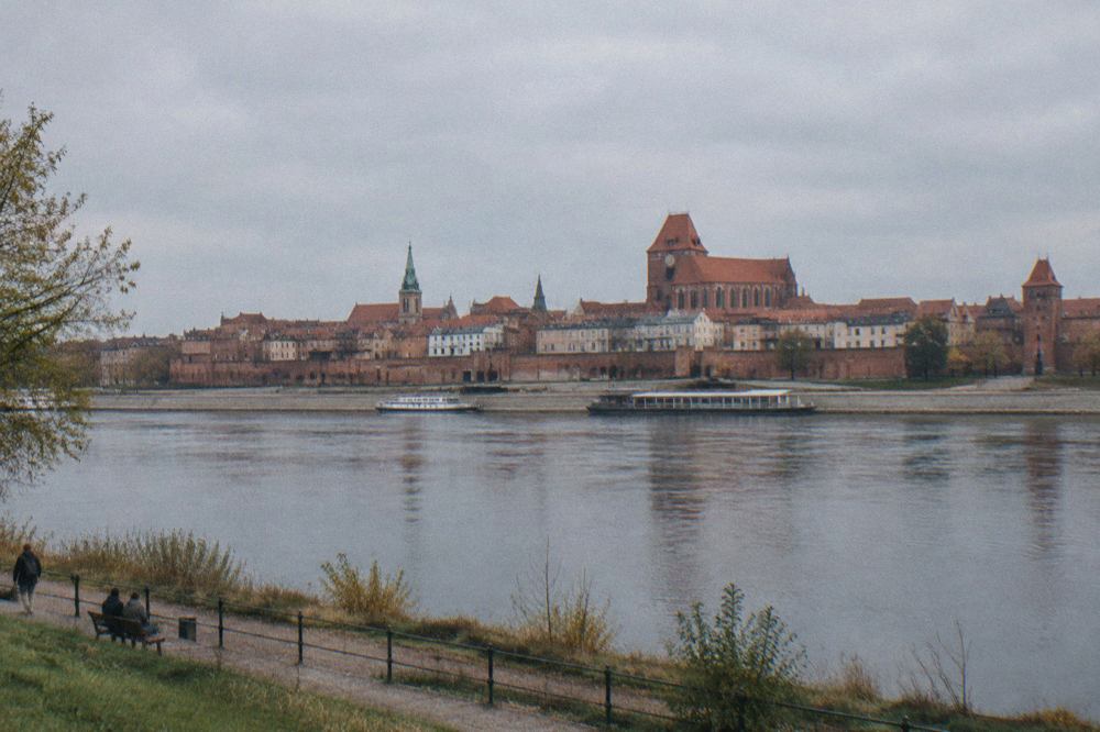 Panorama of Toruń Old Town seen from the left bank of the Vistula river